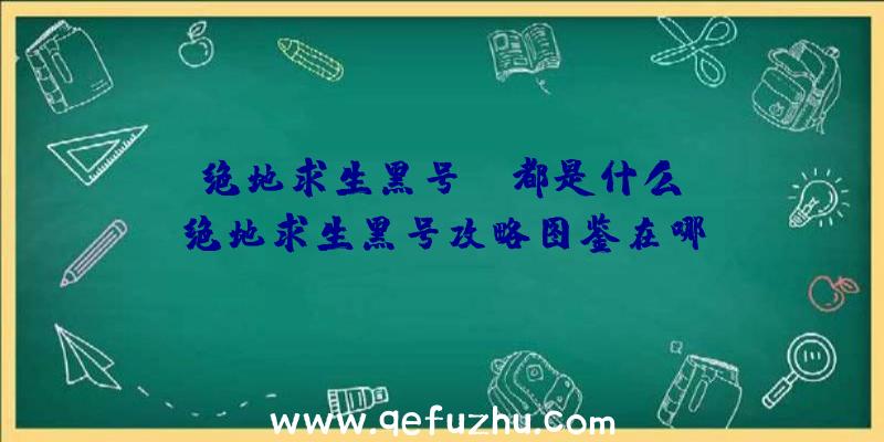 「绝地求生黑号id都是什么」|绝地求生黑号攻略图鉴在哪